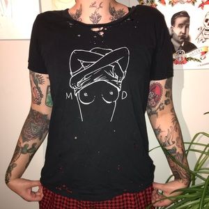 Distressed Black t-shirt. Size large.